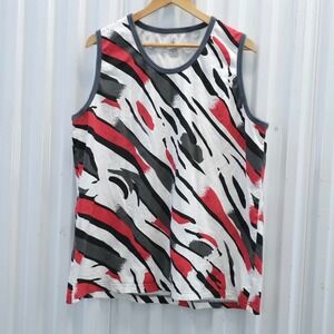 Jordan Men's XXL Tank Top White Red Black Graphic Print Sleeveless Athletic